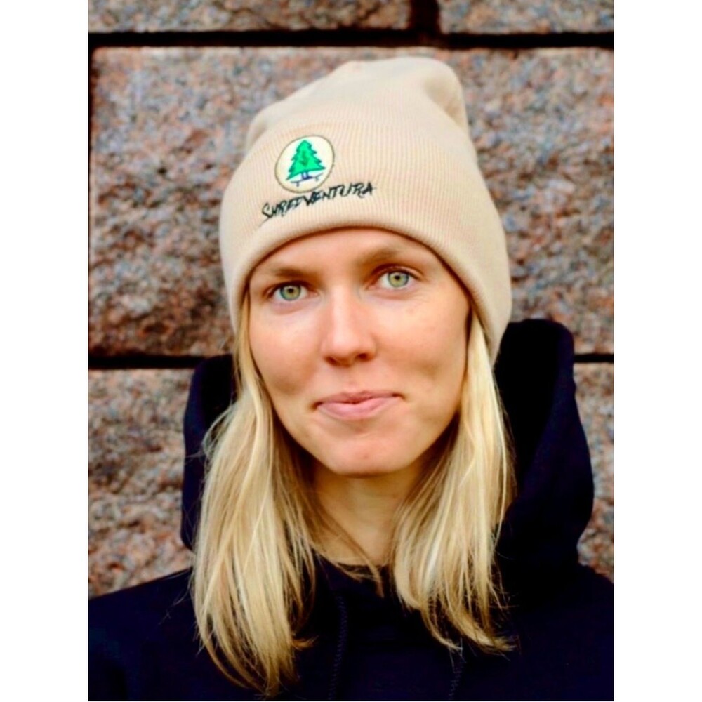 Shredventura Tan Foldover Skate Beanie